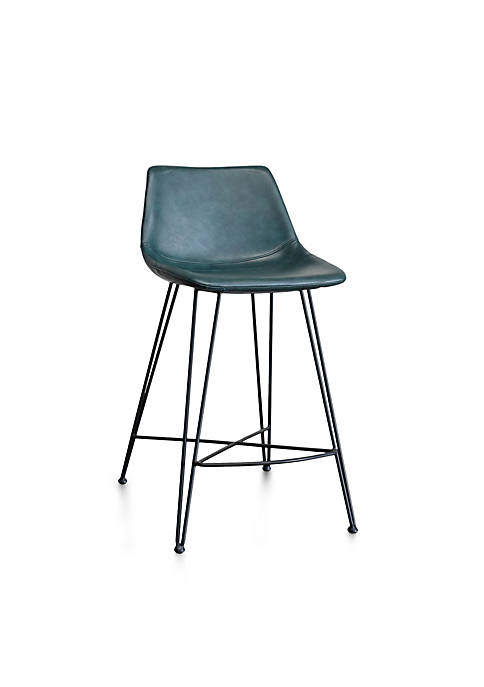 Gingko Odette 24 in. Counter Stool, Teal Blue