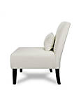 Jo Light Gray Armless Modern Accent Chair with Kidney Pillow