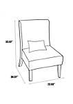 Jo Light Gray Armless Modern Accent Chair with Kidney Pillow