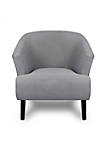Cali Dark Gray Accent Chair with Wooden Legs