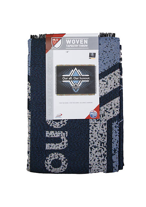 Vancouver Whitecaps Woven Tapestry Throw - Blue - Soccer