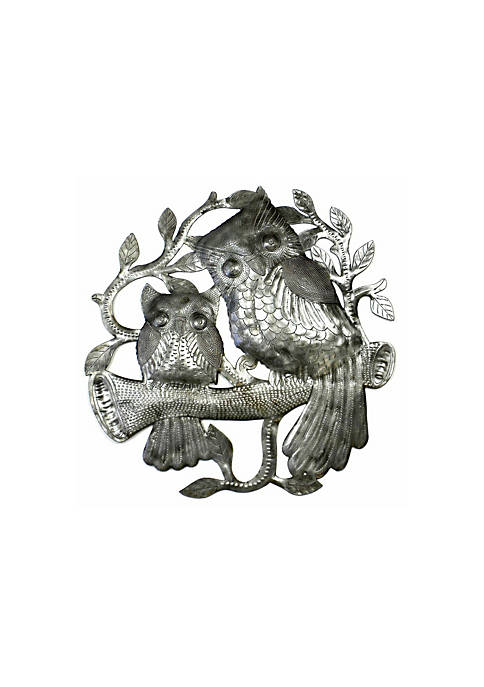 Global Crafts Pair of Owls on Perch Haitian