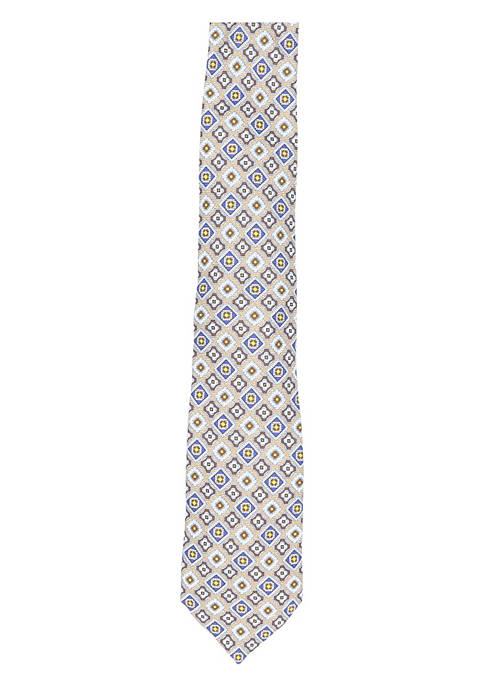 Altea Milano Mens Diamond Frame Pattern Silk Necktie