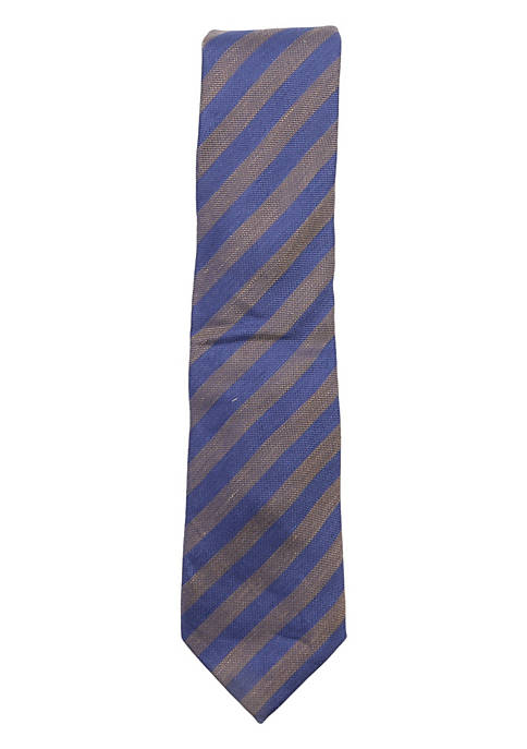 Altea Mens Horizontal Stripe Silk &amp; Linen Tie