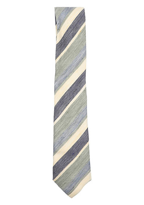 Altea Milano Mens Horizontal Cotton Stripe Necktie