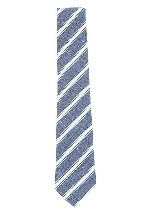 Canali Mens Silk and Cotton Diagonal Stripe Necktie