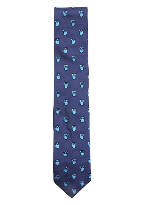Altea Milano Mens Owl Pattern Silk Neck Tie