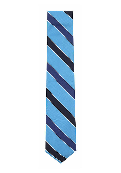 Mens Silk and Cotton Grosgrain Diagonal Stripe Necktie