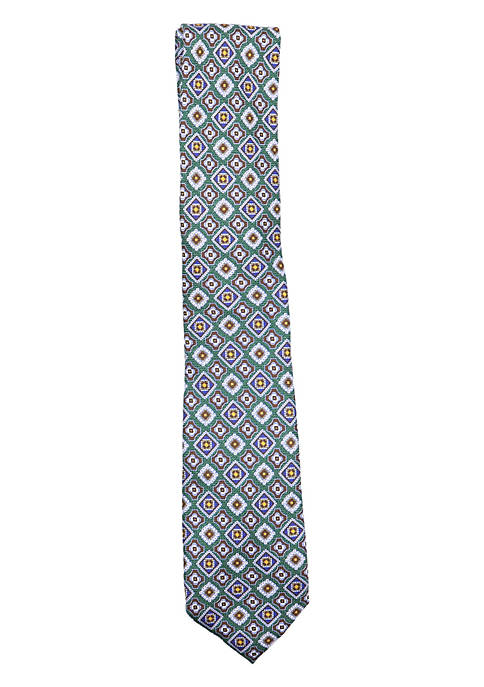 Altea Milano Mens Diamond Frame Pattern Silk Necktie