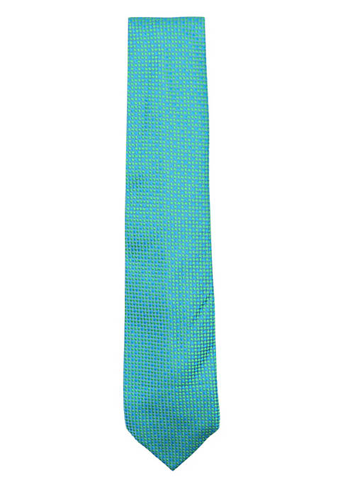 Charvet Mens Silk Geometric Squares Necktie