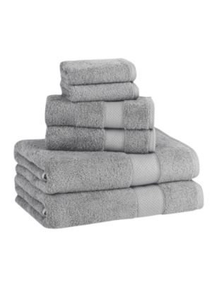 Classic Turkish Towels Amadeus Luxury Turkish Cotton Towel Collection Towel 6 Piece Set, Size: Set of 6, Gray