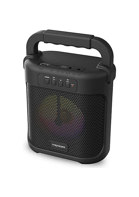 Mayceyee Bluetooth Black Speaker with FM Radio, Rechargeable