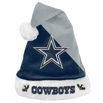 Dallas Cowboys NFL team logo adult Plush santa hat Grey And Blue Swirl |