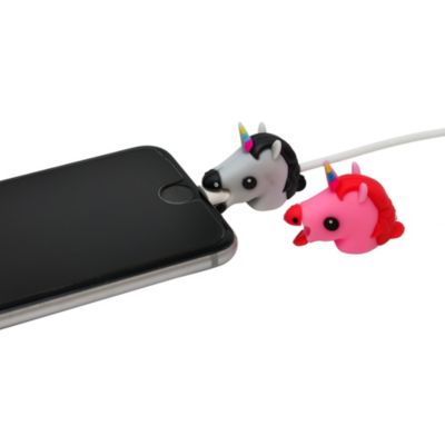 2Pk Iphone Cable Protector - Gray & Pink Unicorn