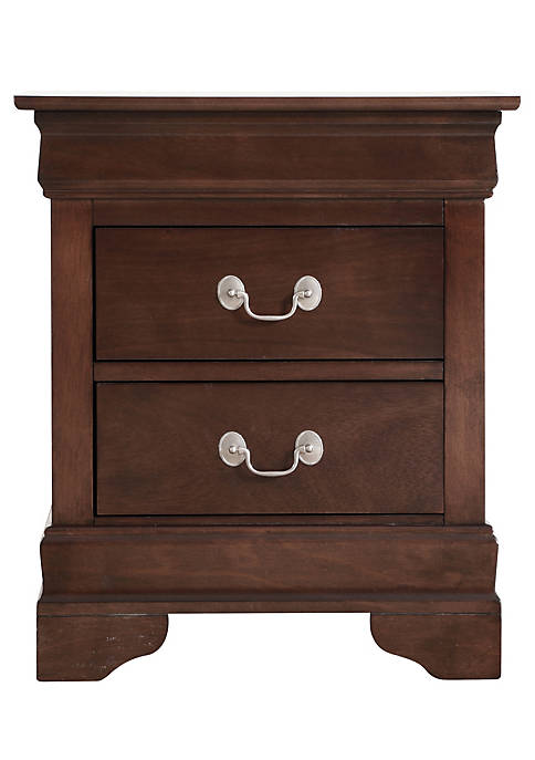 Passion Furniture Home Indoor Decorative Louis Philippe 2-Drawer