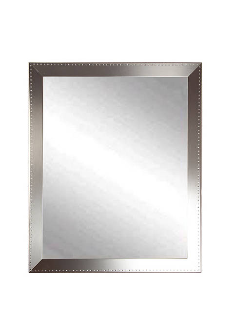 BrandtWorks Modern Silver Framed Embossed Steel Wall Mirror