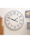 Home Indoor Decorative Coastal Blue Oversized Wall Clock - 36"
