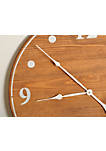 Modern Decorative 30" Oversized Farmhouse Wall Clock, Light Brown
