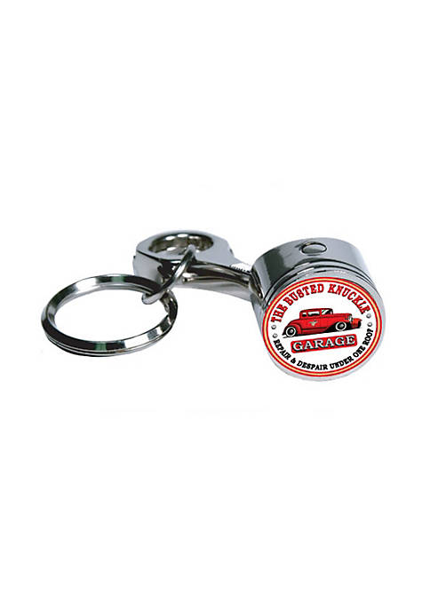 Modern Decorative Busted Knuckle Piston Keychain-Hot Rod