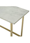 Modern 42" Faux Marble Desk - White Marble / Gold