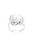 Classic Fashion Jewelry Single Pearl Cocktail Ring - Size 7