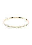 Simple Classic Style Simple Goldtone Finish Crystal Bangle