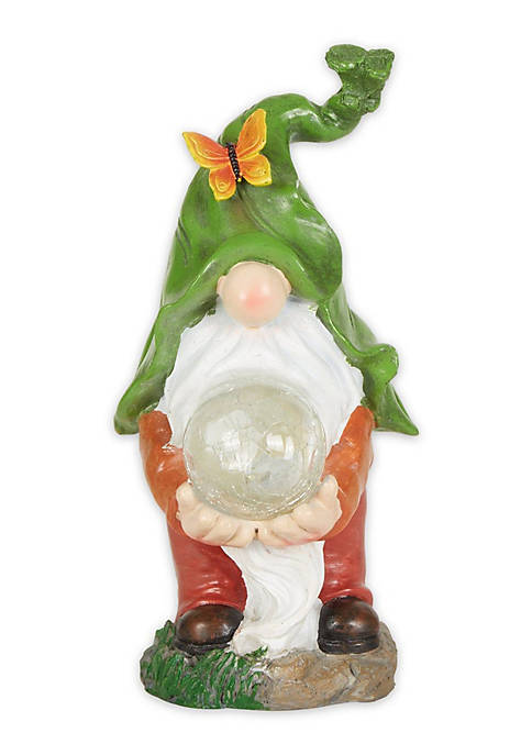Accent Plus Modern Decorative Gnome Holding Orb Solar