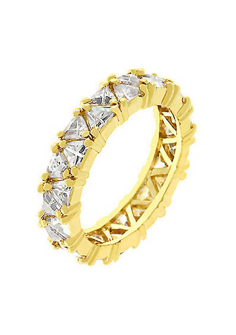 J Goodin Fashion Jewelry Golden Trillion Eternity Ring