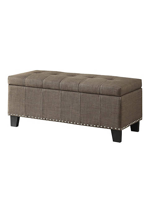 Lexicon Modern Denby Brown Tufted Upholstered Storage Bench