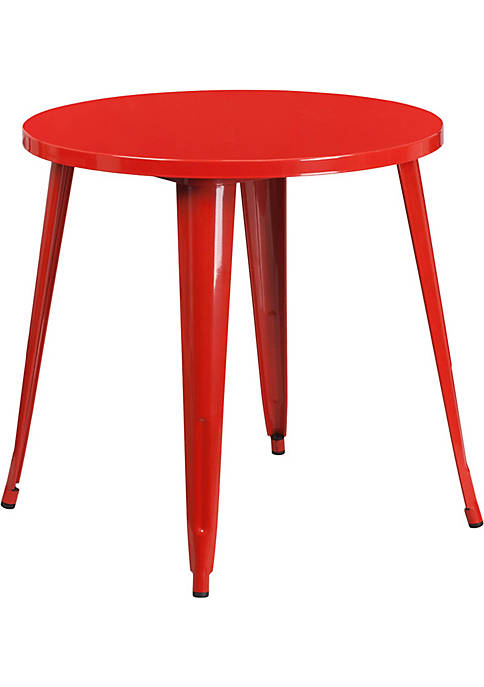 Flash Furniture Commercial Grade 30&quot; Round Red Metal