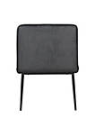 Niche Armless Accent Slipper Bedroom Accent Chair with Black Metal Legs And Charcoal Grey Fabric