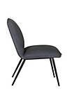 Niche Armless Accent Slipper Bedroom Accent Chair with Black Metal Legs And Charcoal Grey Fabric