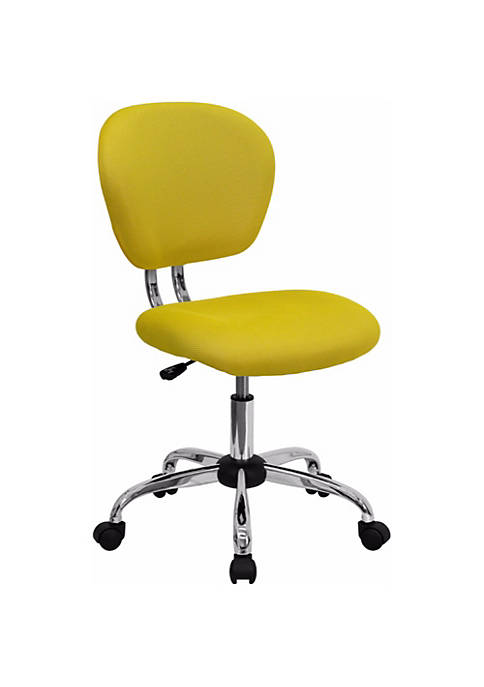 Flash Furniture Mid-Back Yellow Mesh Task Chair with