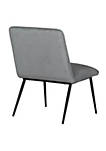 Niche Armless Accent Slipper Bedroom Accent Chair with Black Metal Legs And Dark Grey Fabric