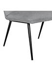Niche Armless Accent Slipper Bedroom Accent Chair with Black Metal Legs And Dark Grey Fabric