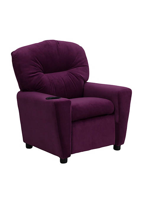 Flash Furniture Contemporary Purple Microfiber Kids Recliner with