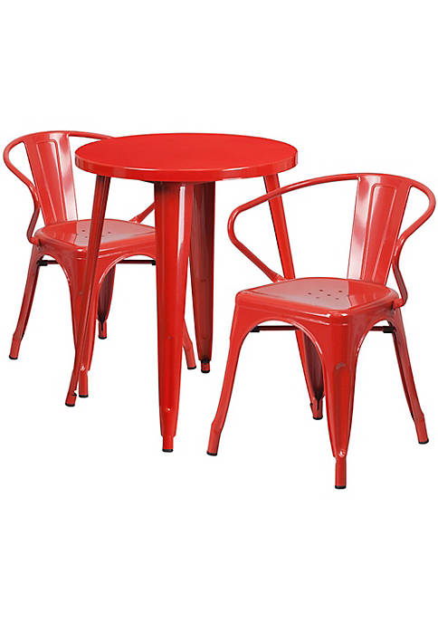 Flash Furniture Commercial Grade 24&quot; Round Red Metal