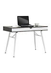 Alcove Split Drawer Desk with Device Storage - White/Cement