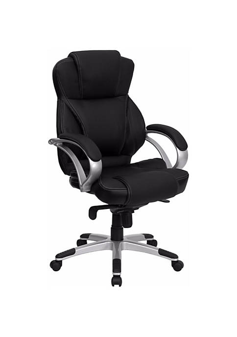 Flash Furniture High Back Black Leather Contemporary Office