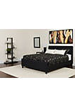 Tribeca Queen Size Tufted Upholstered Platform Bed in Black Fabric with Pocket Spring Mattress