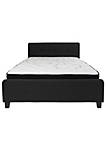Tribeca Queen Size Tufted Upholstered Platform Bed in Black Fabric with Pocket Spring Mattress