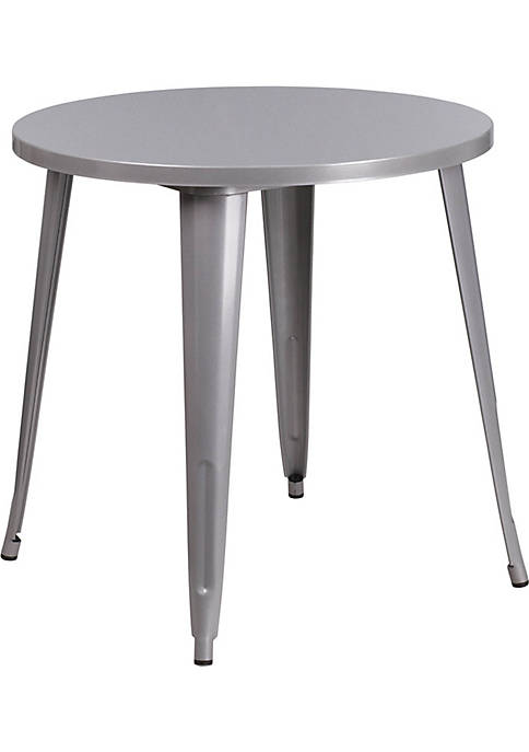 Flash Furniture Commercial Grade 30&quot; Round Silver Metal