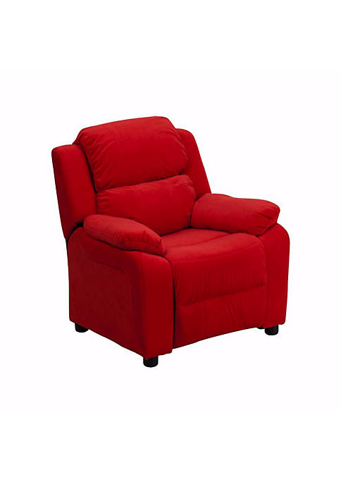 Flash Furniture Contemporary Red Microfiber Kids Recliner with