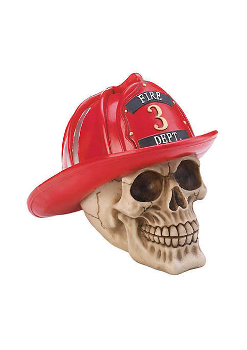 Dragon Crest Home Decorative Firefighter Skull Figurine