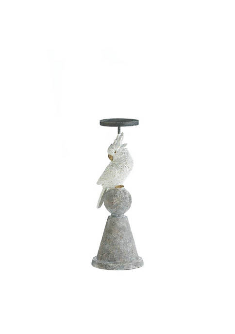 Accent Plus Home Decorative White Cockatoo Candle Holder