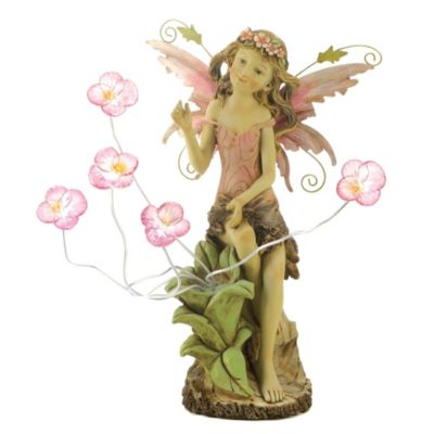 peony fairy solar statue