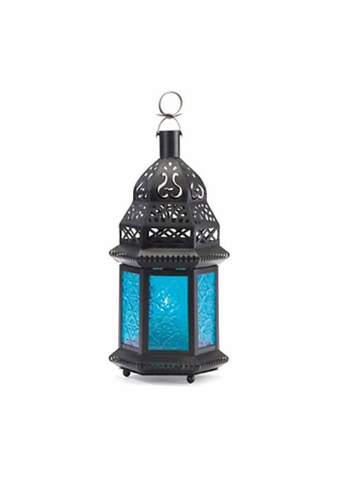 Home Decor Glass Candle Lantern&amp;#44; Blue