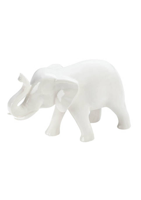 Modern Decorative Sleek White Elephant Figurine