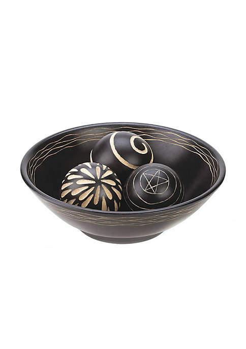 Eastwind Gifts 12047 Artisan Deco Bowl &amp; Balls