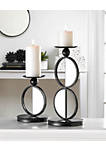 Home Indoor Decorative Duo Mirrored Candleholder